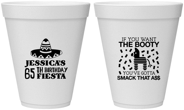 Personalized Birthday 12 oz Foam Cups - 65th Mexico | 20108