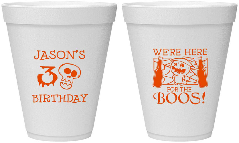 Personalized Birthday 12 oz Foam Cups - 30th Halloween | 20112