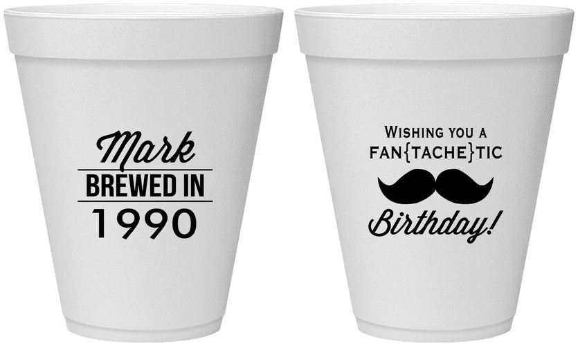 Personalized Birthday 12 oz Foam Cups - 40th | 20119