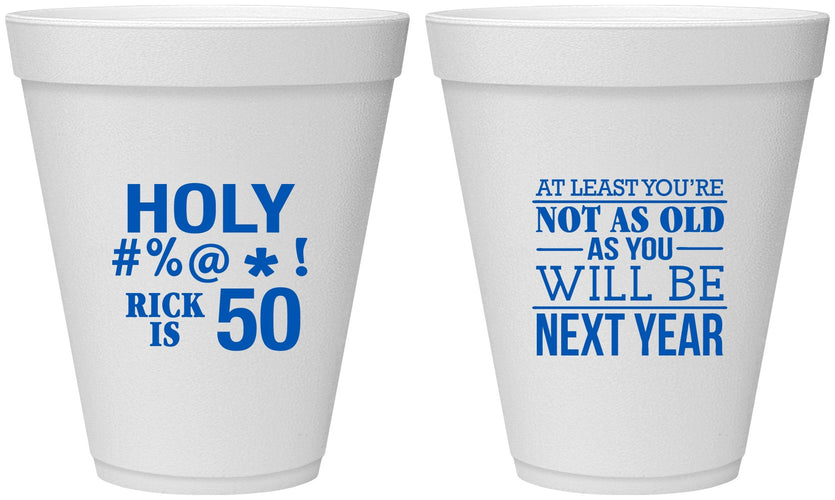 Personalized Birthday 12 oz Foam Cups - 50th | 20120