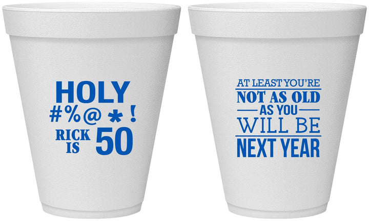 Personalized Birthday 12 oz Foam Cups - 50th | 20120
