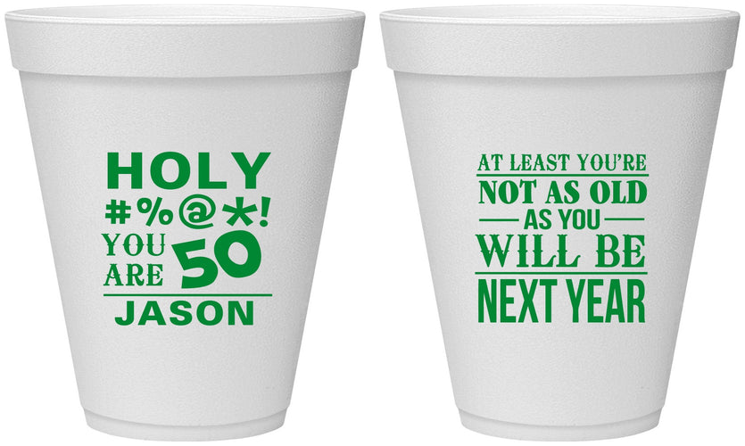 Personalized Birthday 12 oz Foam Cups - 50th | 20122
