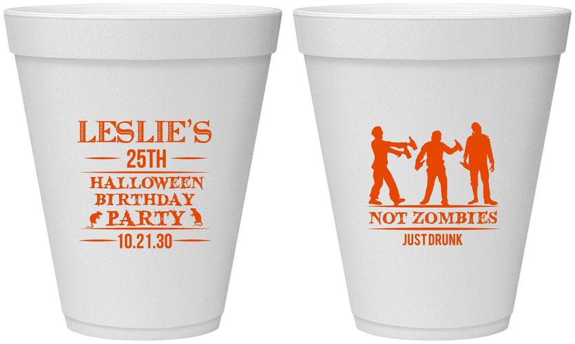 Personalized Birthday 12 oz Foam Cups - 25th Halloween | 20143