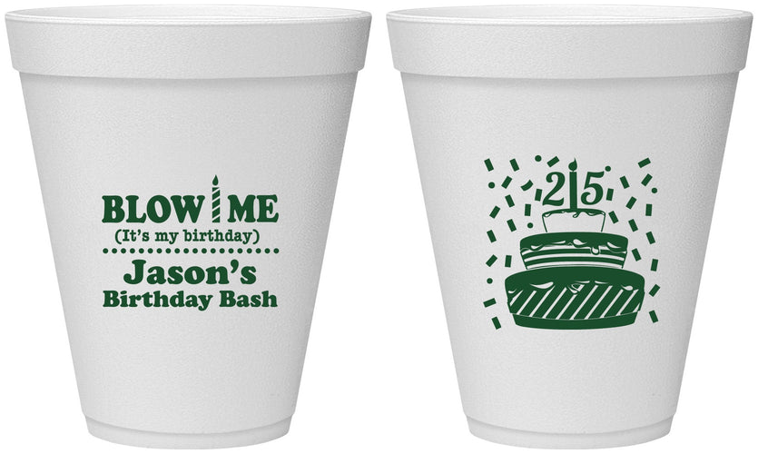 Personalized Birthday 12 oz Foam Cups - 25th | 20169