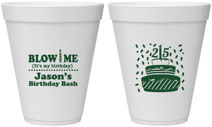 Personalized Birthday 12 oz Foam Cups - 25th | 20169