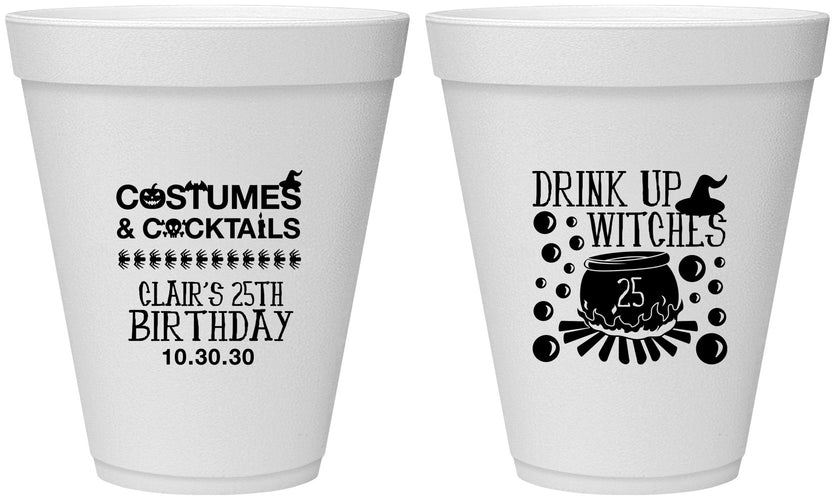Personalized Birthday 12 oz Foam Cups - 25th Halloween | 20184