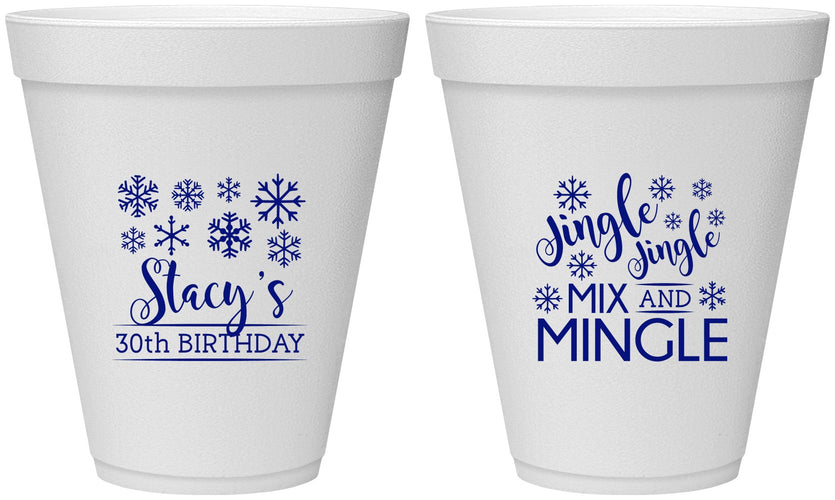 Personalized Birthday 12 oz Foam Cups - 30th Christmas | 20188