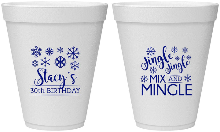 Personalized Birthday 12 oz Foam Cups - 30th Christmas | 20188