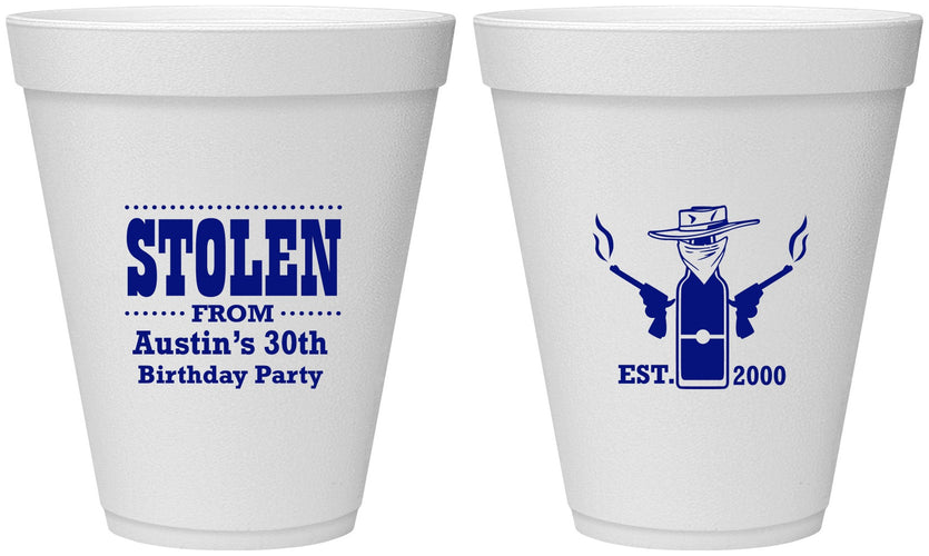 Personalized Birthday 12 oz Foam Cups - 30th | 20194