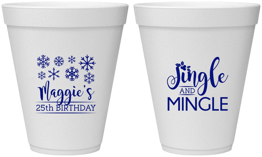 Personalized Birthday 12 oz Foam Cups - 25th Christmas | 20197