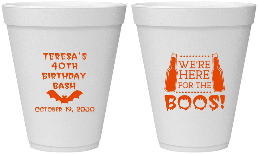 Personalized Birthday 12 oz Foam Cups - 40th Halloween | 20198