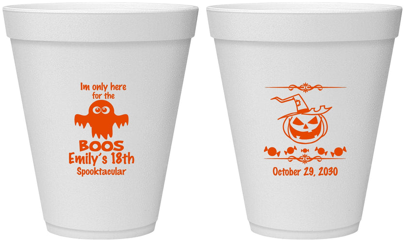 Personalized Birthday 12 oz Foam Cups - 18th Halloween | 20199
