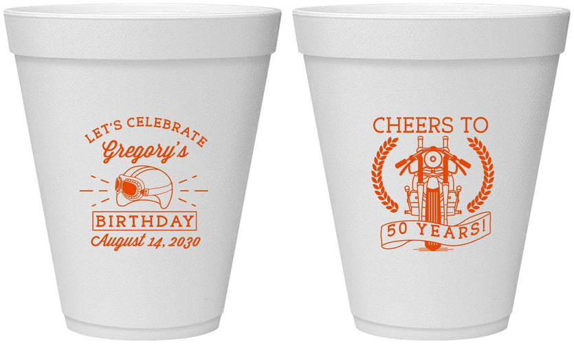 Personalized Birthday 12 oz Foam Cups - Cheers To 50 Years | 20220