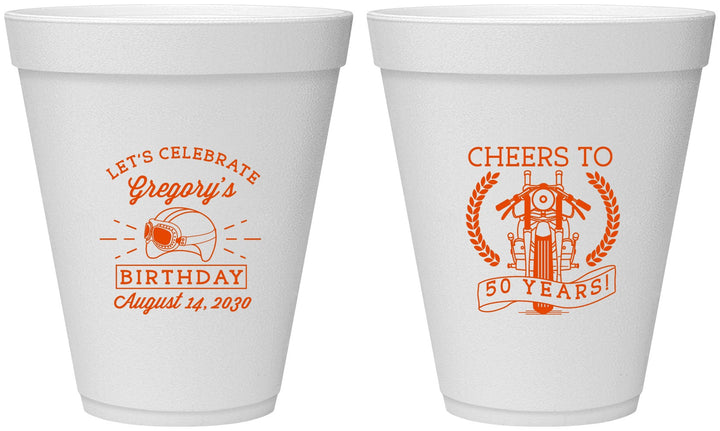 Personalized Birthday 12 oz Foam Cups - Cheers To 50 Years | 20220