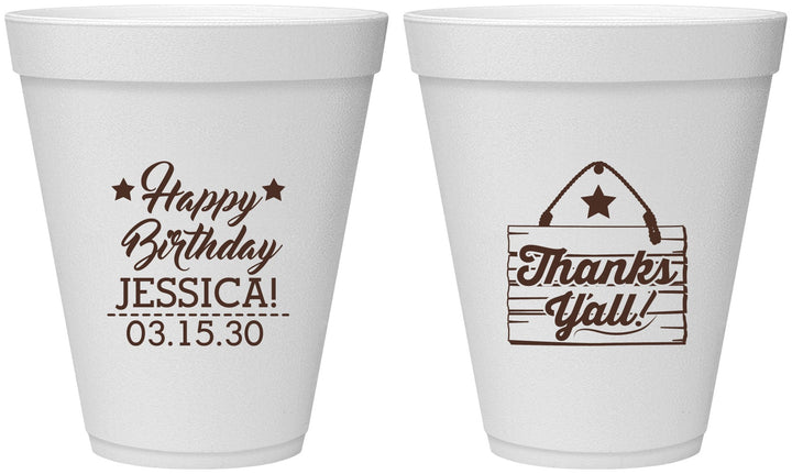 Personalized Birthday 12 oz Foam Cups - Country Farm | 20221
