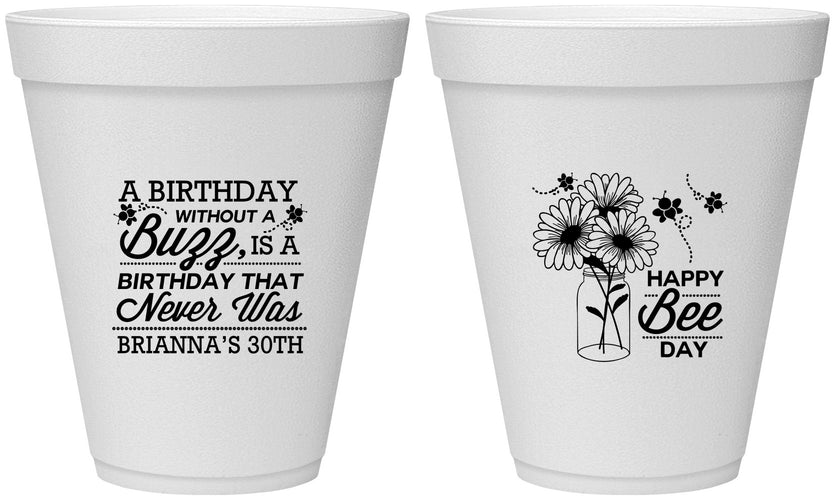 Personalized Birthday 12 oz Foam Cups - 30th | 20255