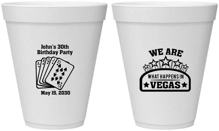 Personalized Birthday 12 oz Foam Cups - 20th Las Vegas | 20263
