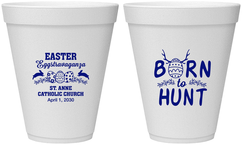 Personalized Easter 12 oz Foam Cups - Born To Hunt | 210001