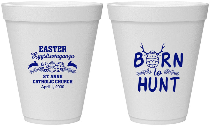 Personalized Easter 12 oz Foam Cups - Born To Hunt | 210001