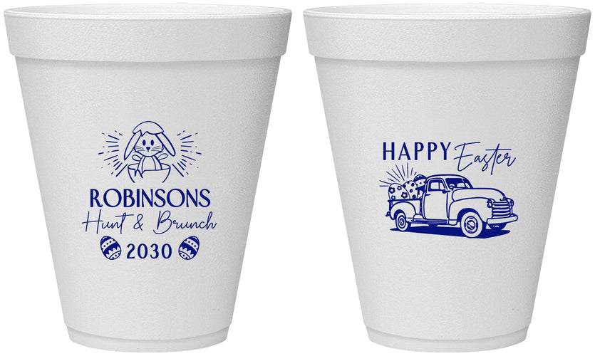 Personalized Easter 12 oz Foam Cups - Hunt And Brunch Bunny | 210013