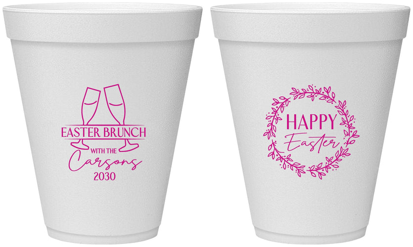 Personalized Easter 12 oz Foam Cups - Brunch | 210015
