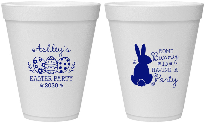 Personalized Easter 12 oz Foam Cups - Bunny Eggs | 210017