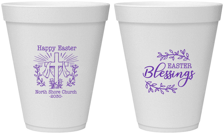 Personalized Easter 12 oz Foam Cups - Blessings Church | 210020