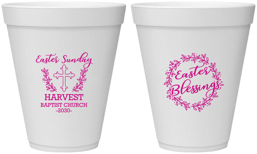 Personalized Easter 12 oz Foam Cups - Easter Sunday Church | 210023