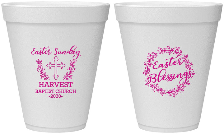 Personalized Easter 12 oz Foam Cups - Easter Sunday Church | 210023