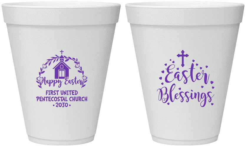 Personalized Easter 12 oz Foam Cups - Easter Blessings Church | 210024