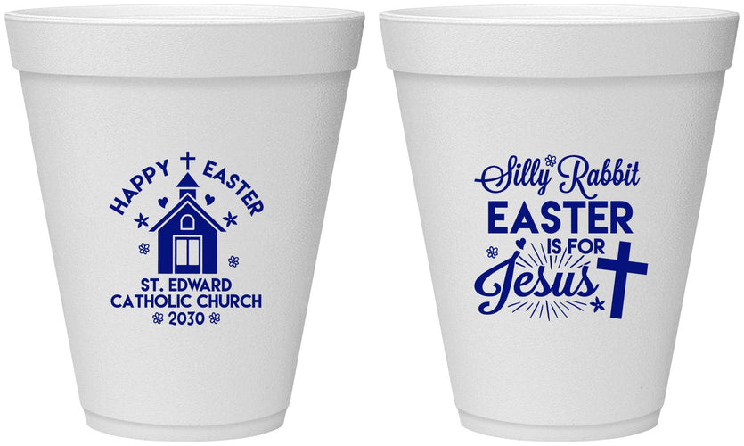 Personalized Easter 12 oz Foam Cups - Silly Rabbit | 210025