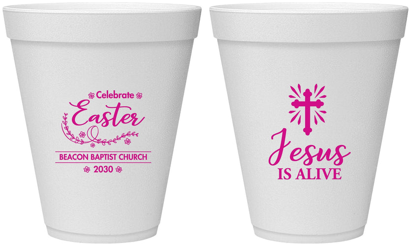 Personalized Easter 12 oz Foam Cups - Jesus Is Alive | 210027