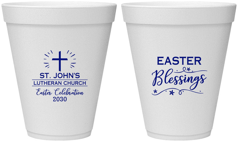 Personalized Easter 12 oz Foam Cups - Easter Blessings Church | 210029