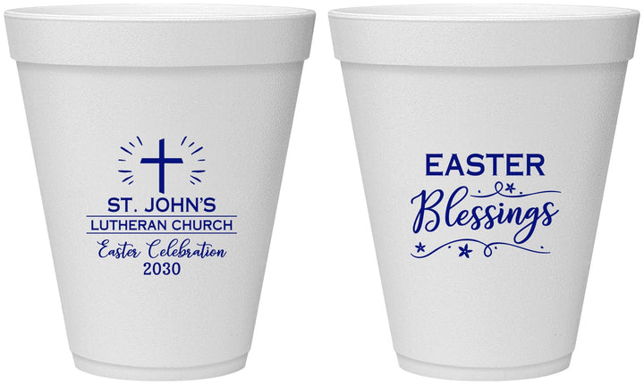 Personalized Easter 12 oz Foam Cups - Easter Blessings Church | 210029