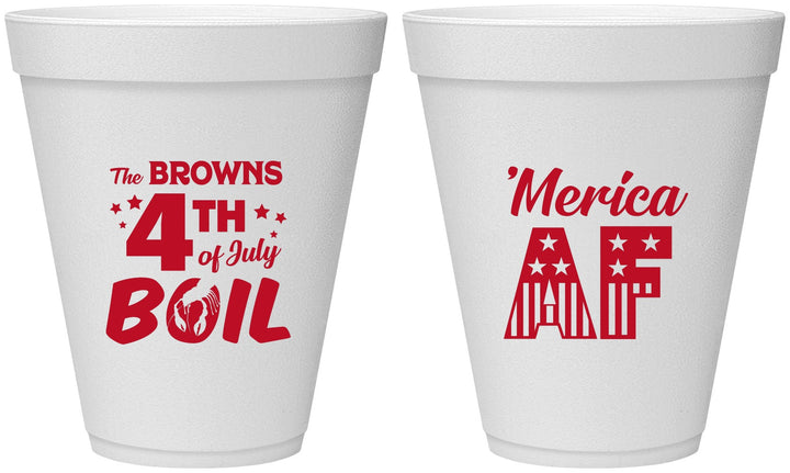 Personalized 4th Of July 12 oz Foam Cups - Merica Af | 220014