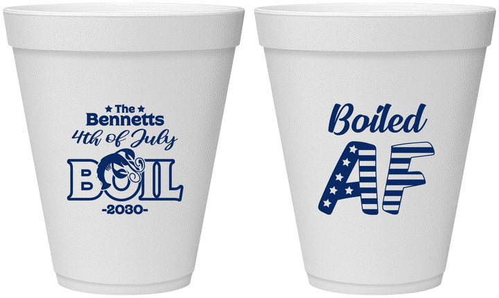 Personalized 4th Of July 12 oz Foam Cups - Crawfish Boil | 220017