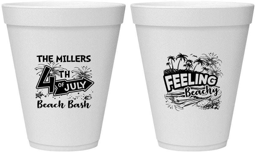 Personalized 4th Of July 12 oz Foam Cups - Feeling Beachy | 220024