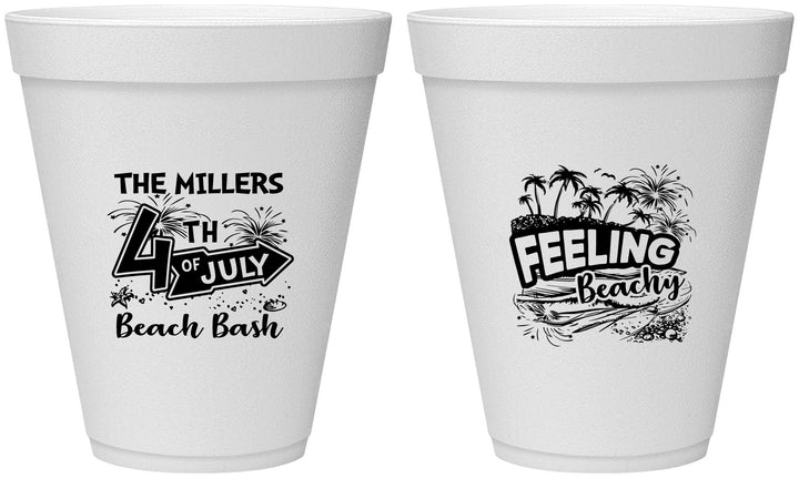 Personalized 4th Of July 12 oz Foam Cups - Feeling Beachy | 220024