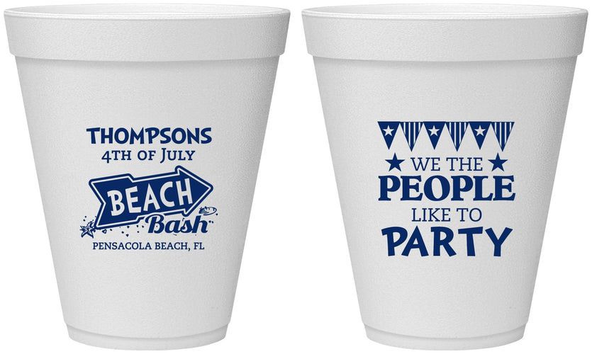 Personalized 4th Of July 12 oz Foam Cups - We The People | 220025