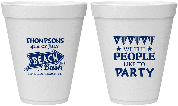 Personalized 4th Of July 12 oz Foam Cups - We The People | 220025