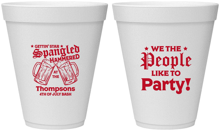 Personalized 4th Of July 12 oz Foam Cups - We The People | 220030