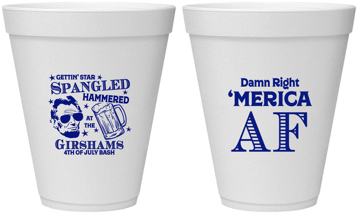 Personalized 4th Of July 12 oz Foam Cups - Merica Af | 220031