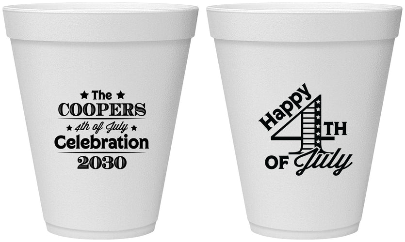Personalized 4th Of July 12 oz Foam Cups - Independence Day | 220040