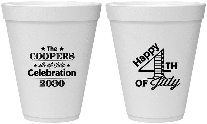 Personalized 4th Of July 12 oz Foam Cups - Independence Day | 220040