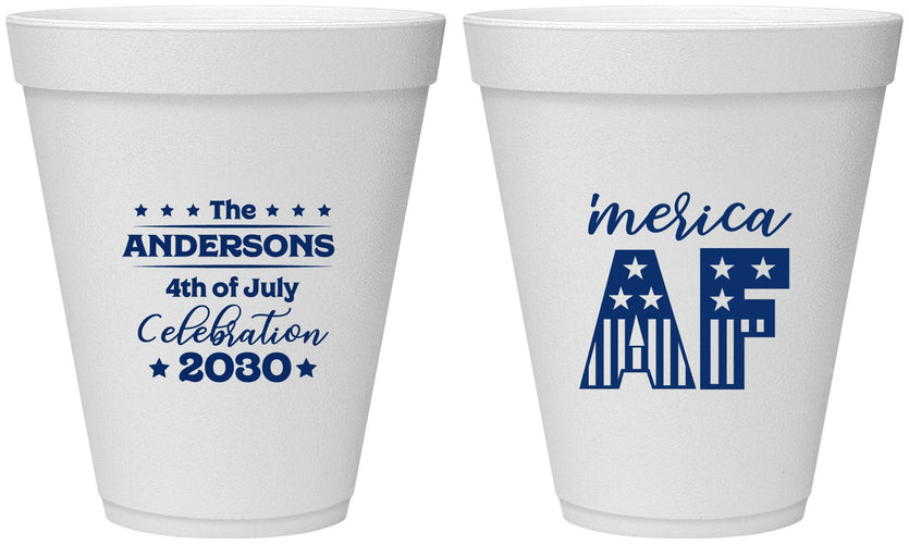 Personalized 4th Of July 12 oz Foam Cups - Merica Af | 220041