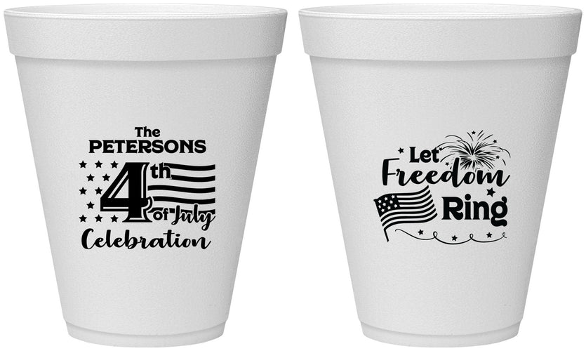 Personalized 4th Of July 12 oz Foam Cups - Fireworks | 220048