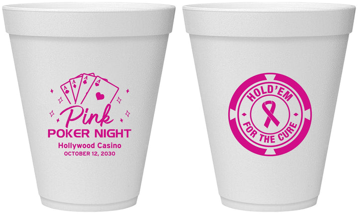 Personalized Awareness 12 oz Foam Cups - Poker Casino | 230013