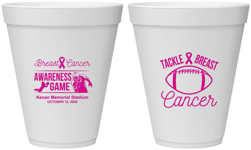 Personalized Awareness 12 oz Foam Cups - Football Tackle | 230019