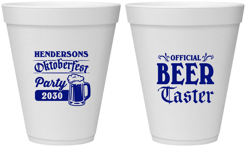 Personalized Oktoberfest 12 oz Foam Cups - Beer Taster | 240000