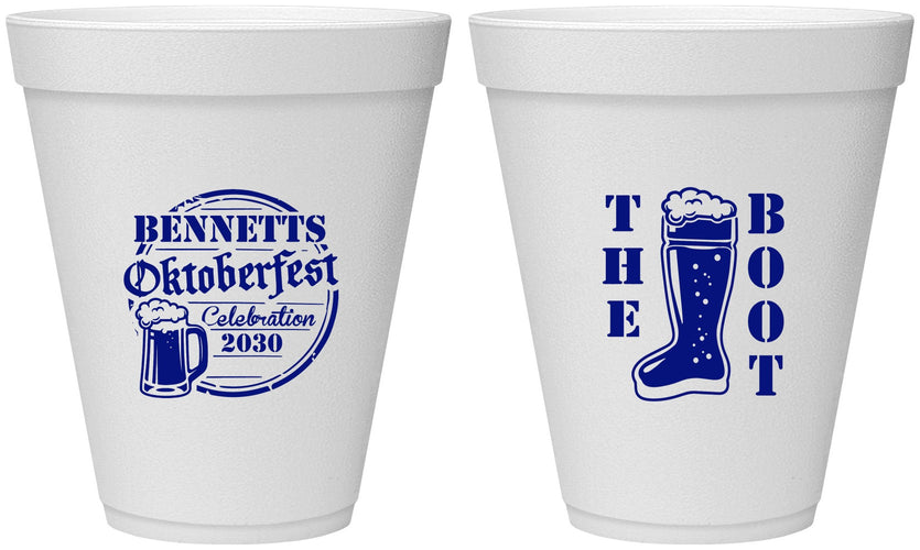 Personalized Oktoberfest 12 oz Foam Cups - Boot | 240004